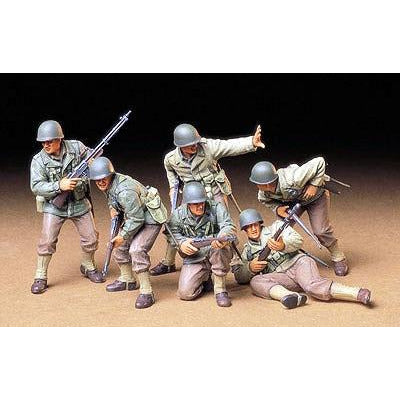 WWII Military Miniatures US Army Assault Infantry Set #35192 1/35 Figure Kit by Tamiya