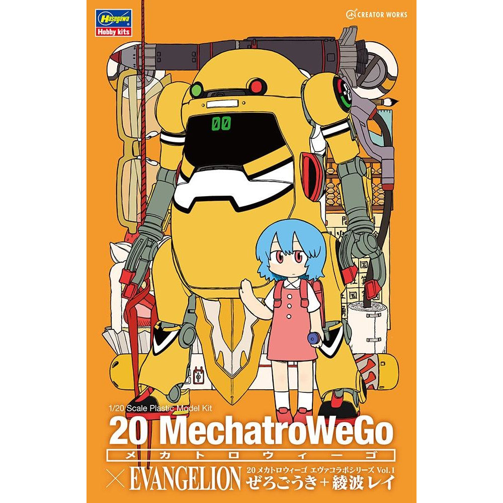MechatroWego Evangelion Collab Series - Unit 00 & Rei 1/20 #52272 by Hasegawa
