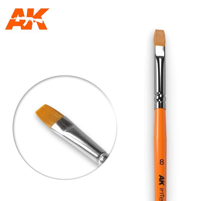 AK Interactive Flat Brush 8 (Synthetic) #AK-608