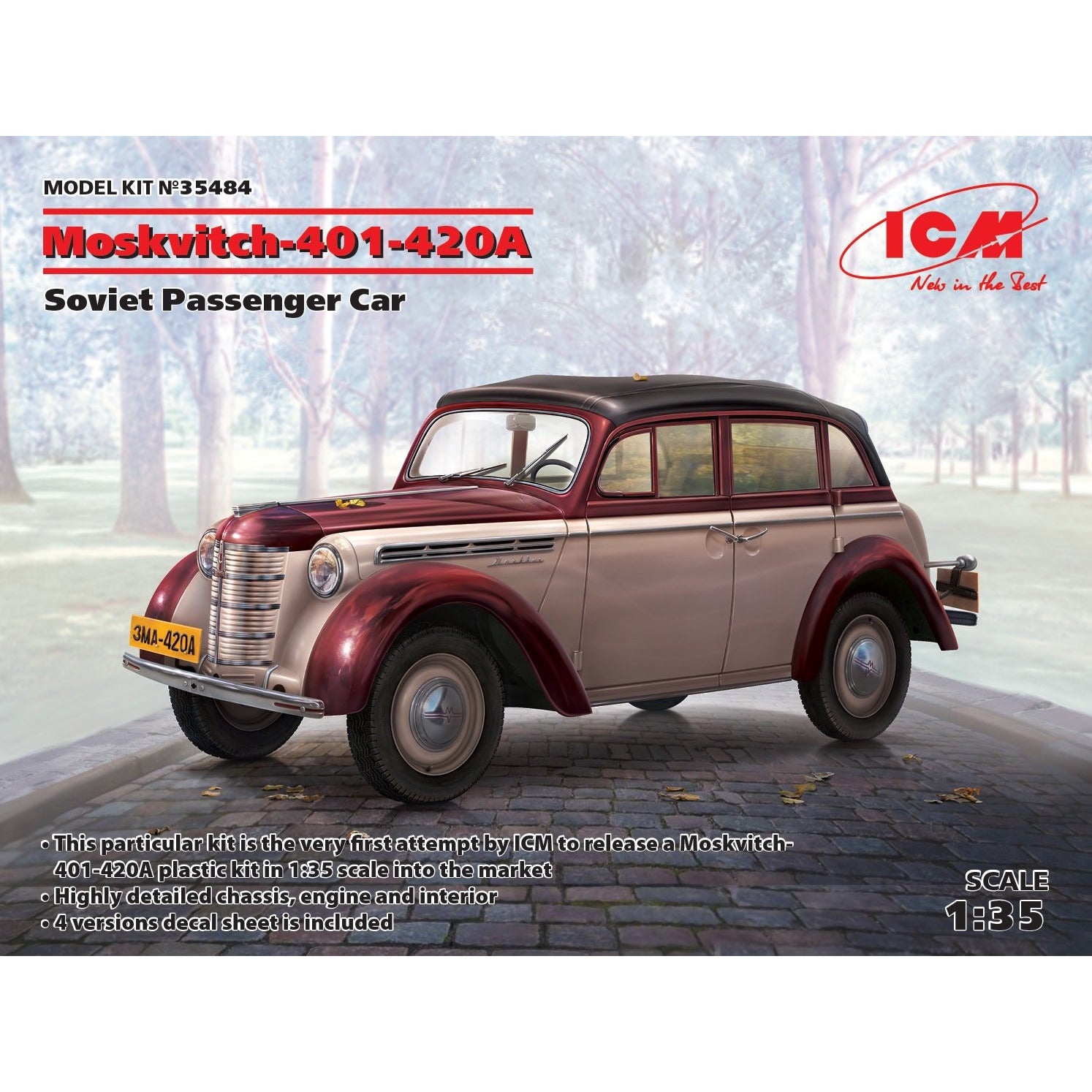 Moskvitch-401-420A Soviet Passenger Car 1/35 #35484 by ICM