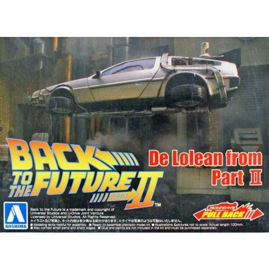 Back to the Future Delorean 1/43 (Part II) Pull Back Action Model Car Kit #05476 by Aoshima