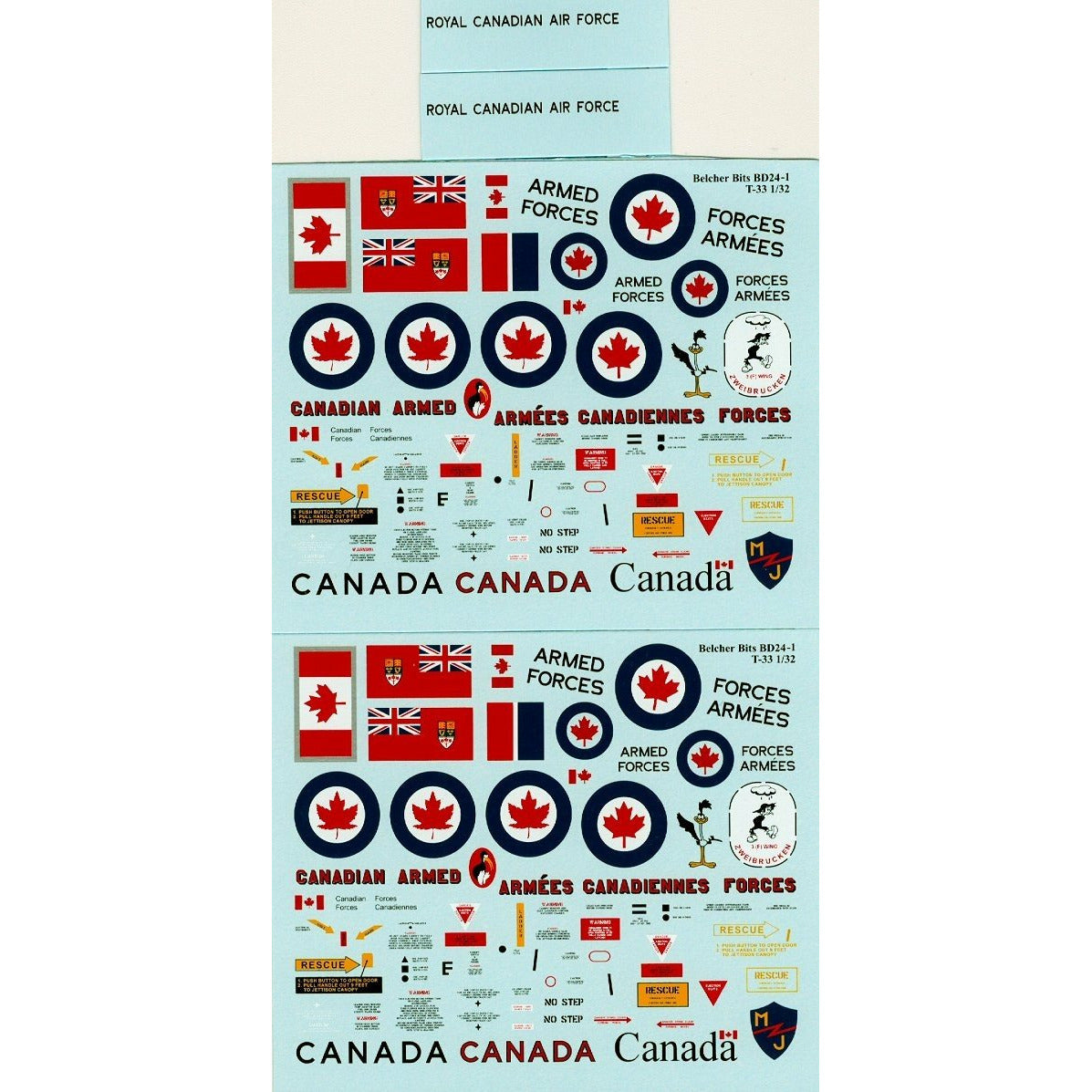 1/32 Canadian T-33 Silver Star decals