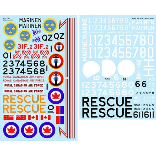 1/48 Piasecki H-21, RCAF, French Air Force, Swedish Navy Helicopter decals