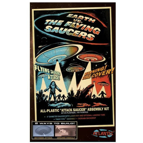 Earth VS the Flying Saucers (EVTFS) 5" New Silver Version Science Fiction Model Kit #1005S by Atlantis