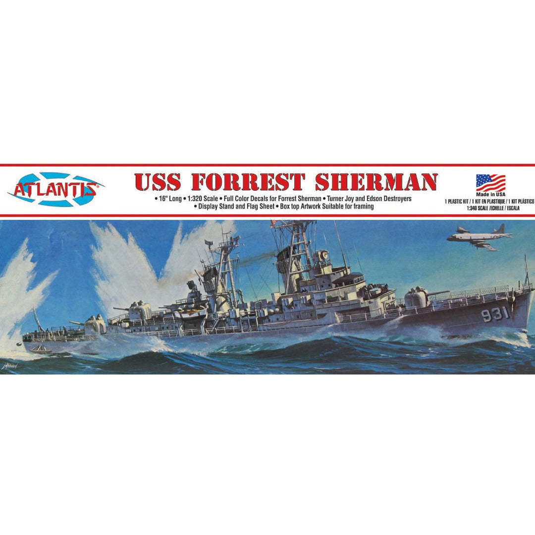 USS Forrest Sherman Destroyer 1/320 Model Ship Kit #H352 by Atlantis
