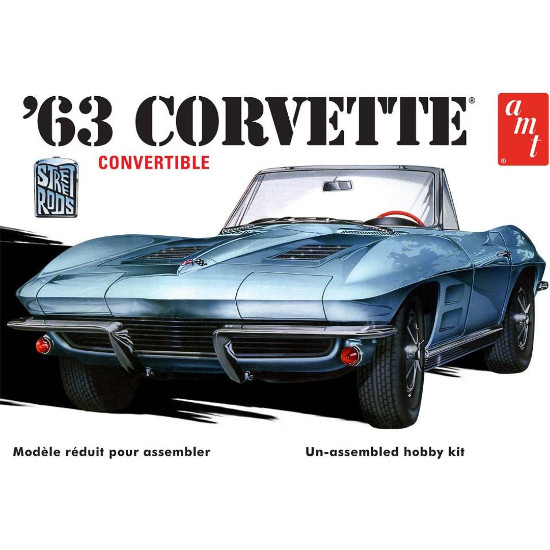 1963 Chevy Corvette Convertible 1/25 Model Kit #1335 by AMT