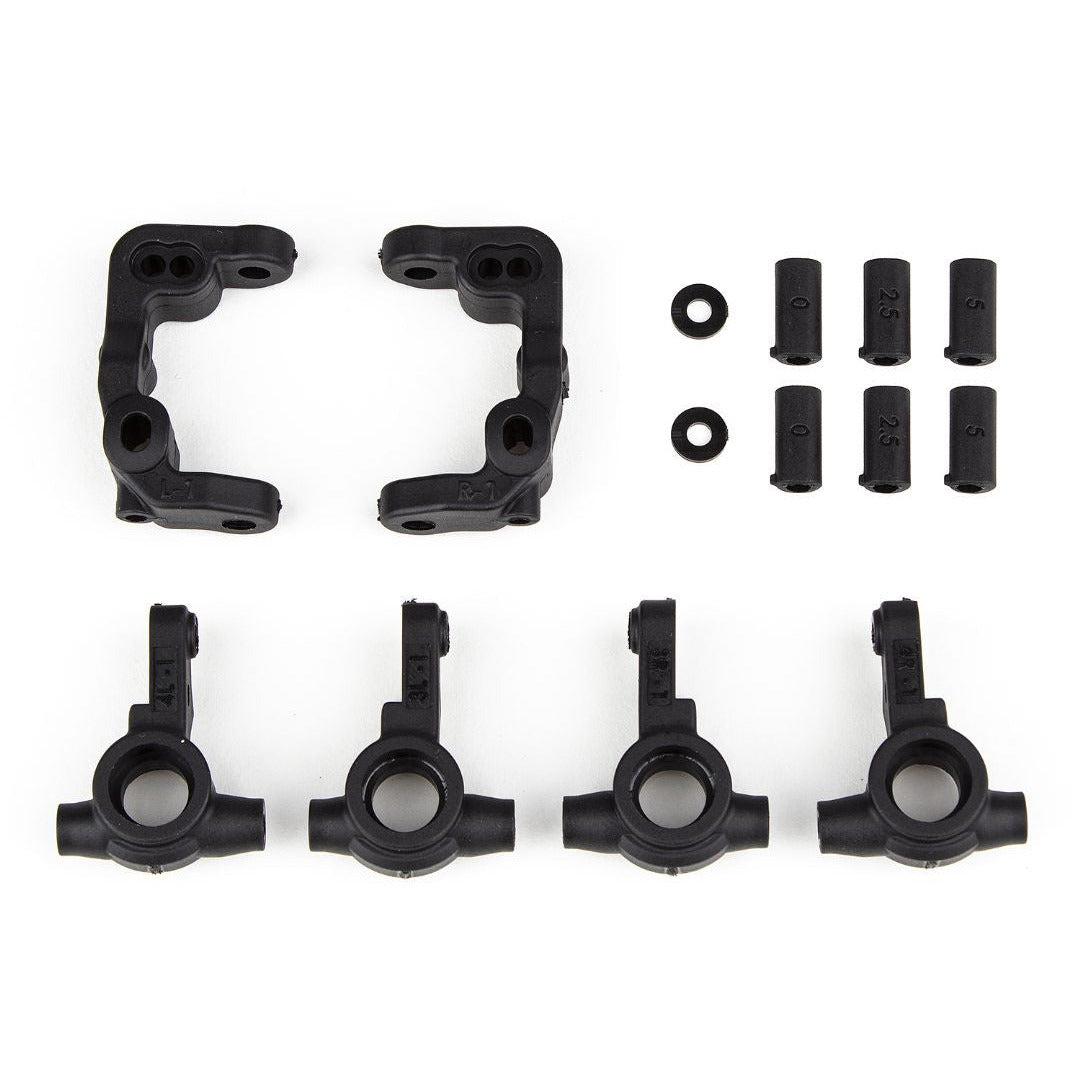 Scrub Caster and Steering Blocks Set(1): 1mm RC10B6.4 - ASC91901