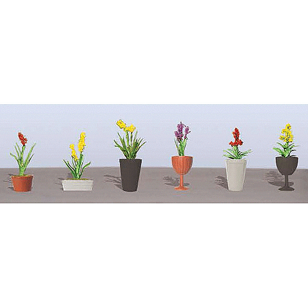 JTT Scenery Products Assorted Potted Flower Plants: Set #2 (6pc) #95567