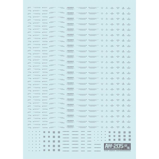 System Markings (Dark Grey) Waterslide Decals AW-205