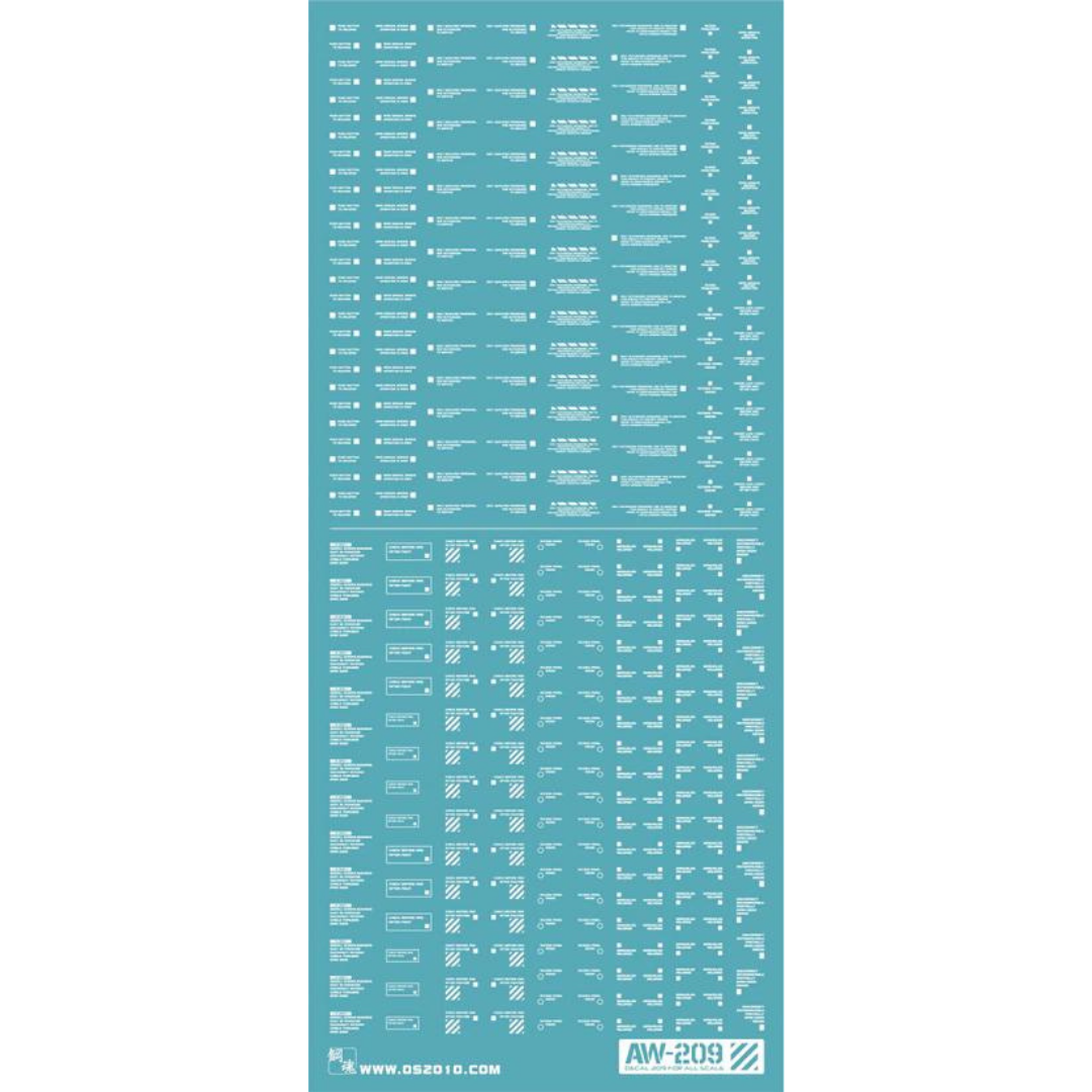 System Markings (Pure White) Waterslide Decals AW-209