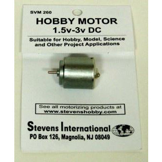Stevens International 1.5 to 3v DC Small Electric Motor (Round Can) (for slower RPMs) #SVM-260