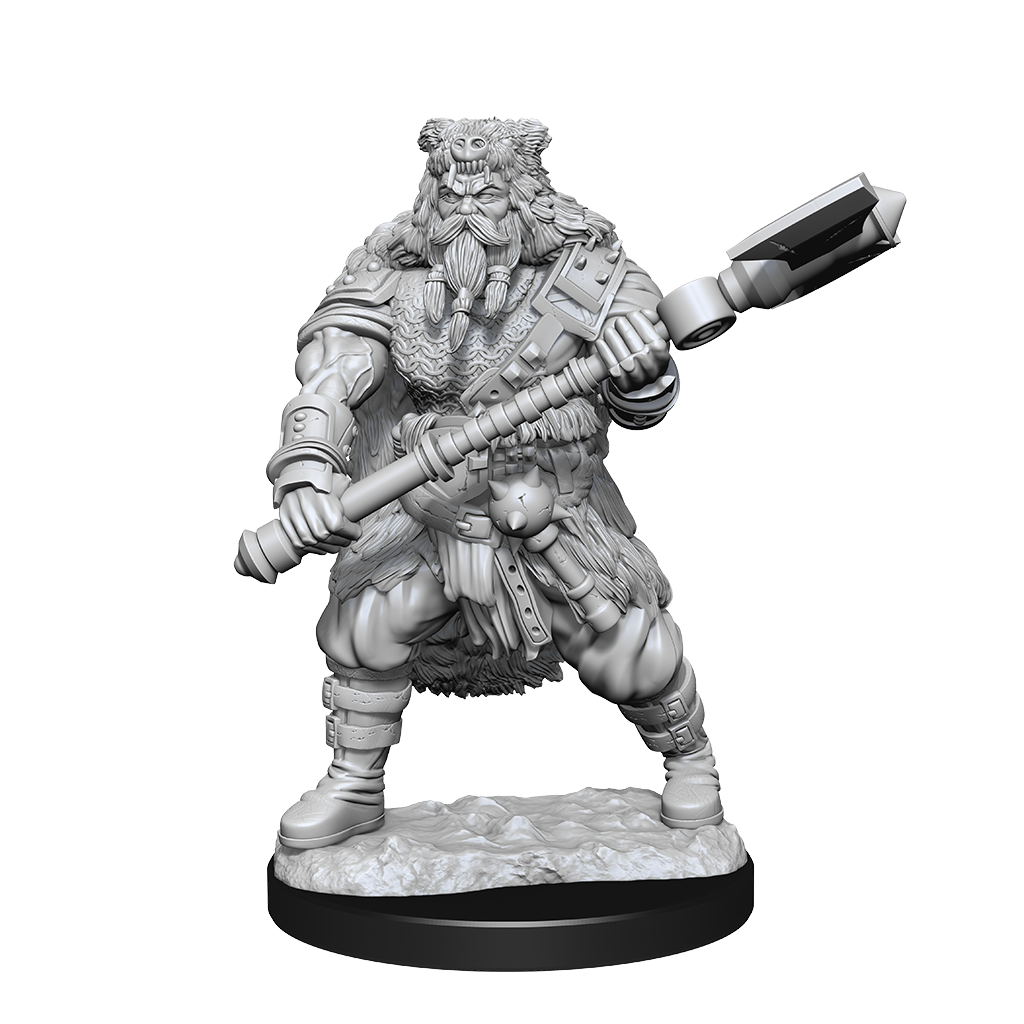 D&D Unpainted Mini - Human Barbarian - Male 90224