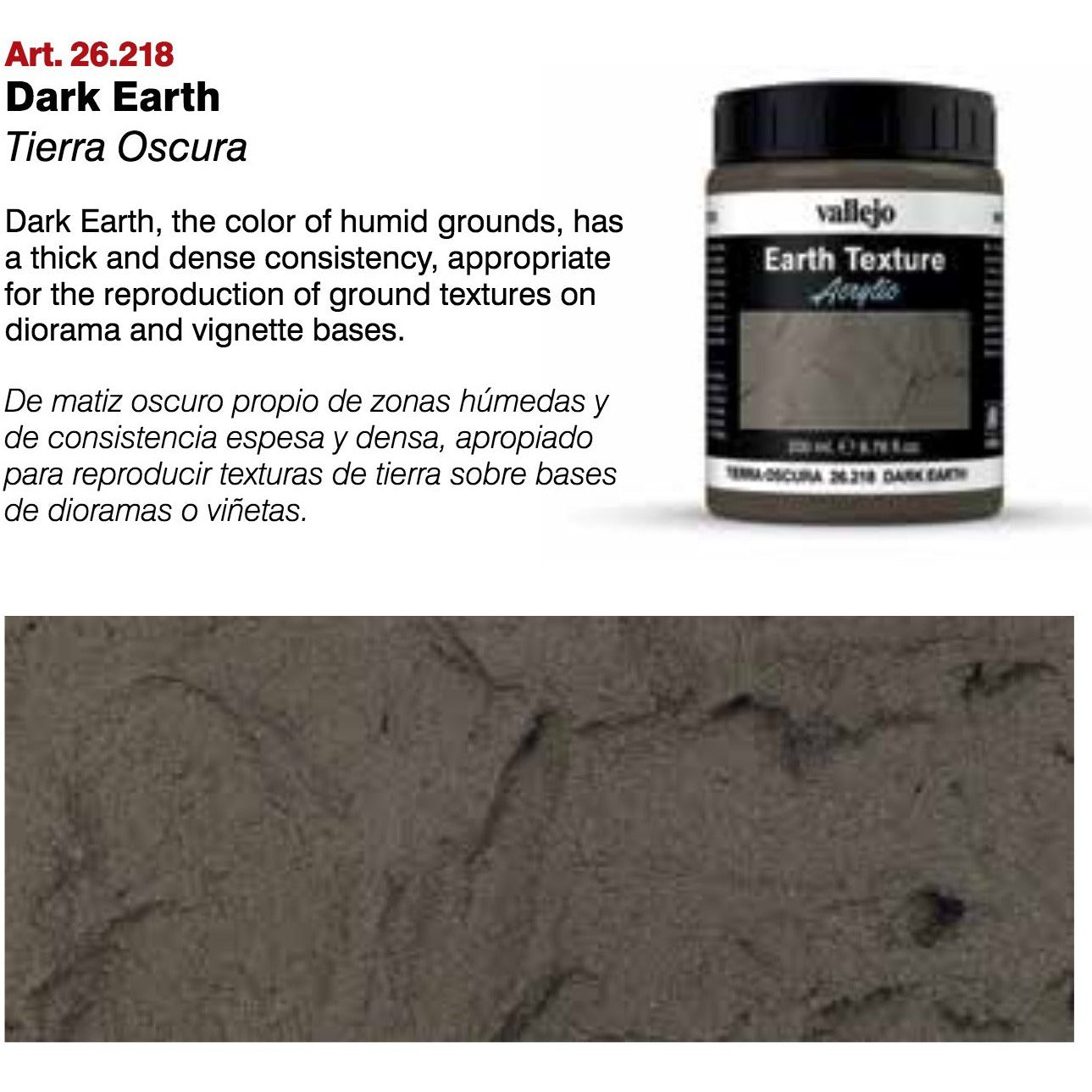 Vallejo Diorama FX VAL26218 Dark Earth (200ml)