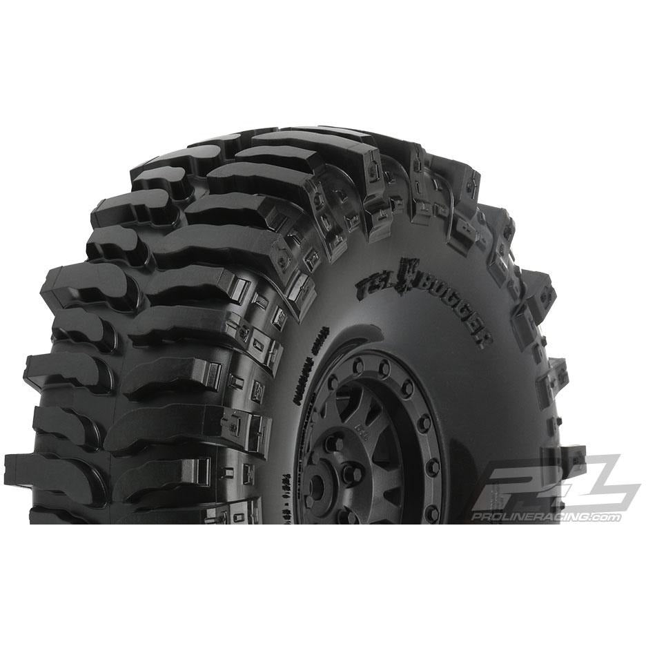 PRO10133-10 Pro-Line Interco Bogger 1.9" G8 Tires Mounted on Impulse Black Plastic Internal Bead-Loc Wheels (2) for Rock Crawler Front or Rear