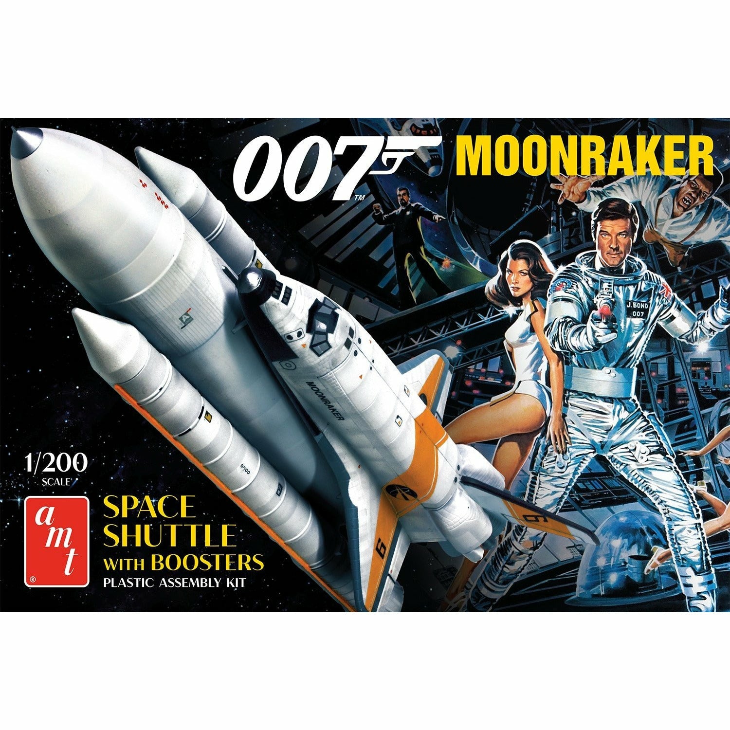 007 Moonraker Space Shuttle with Boosters 1/200th #1208 by AMT