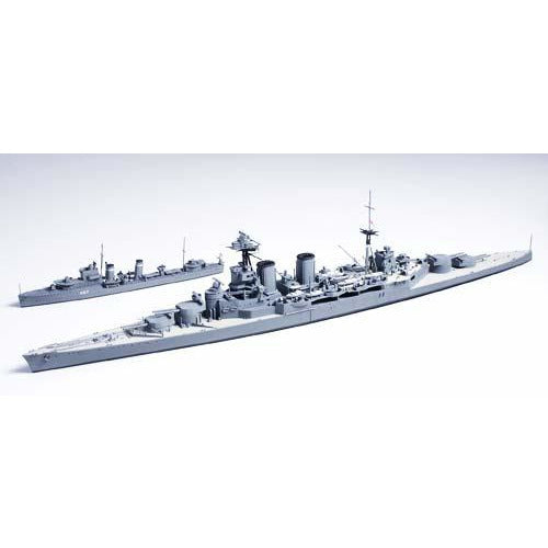Hood & E Class Destroyer 1/700 Model Ship Kit #31806 by Tamiya