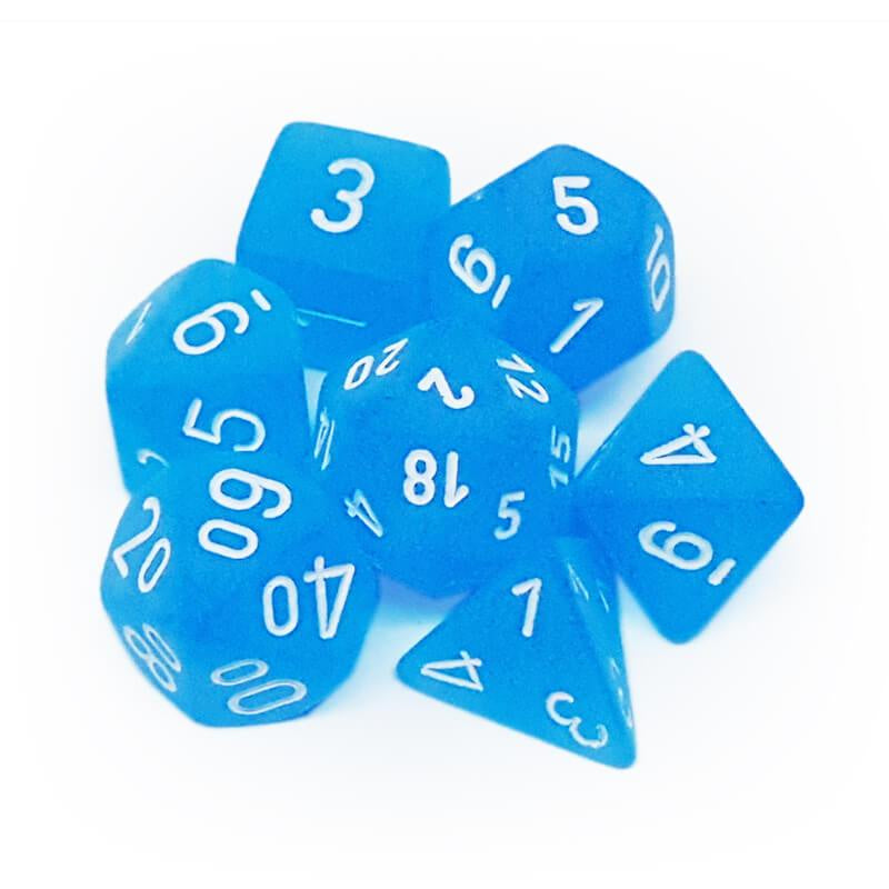 Chessex Frosted 7-Die Set Caribbean Blue/White CHX27416