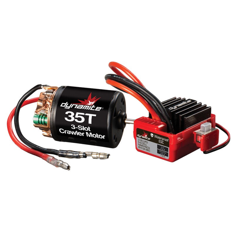 Brushed Crawler Motor/ESC Combo, 35T: 3.5mm Bullet, EC3