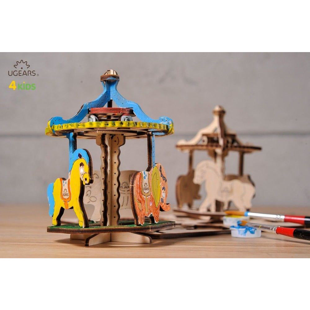 3-D Coloring Puzzle Merry-Go-Round by Ugears