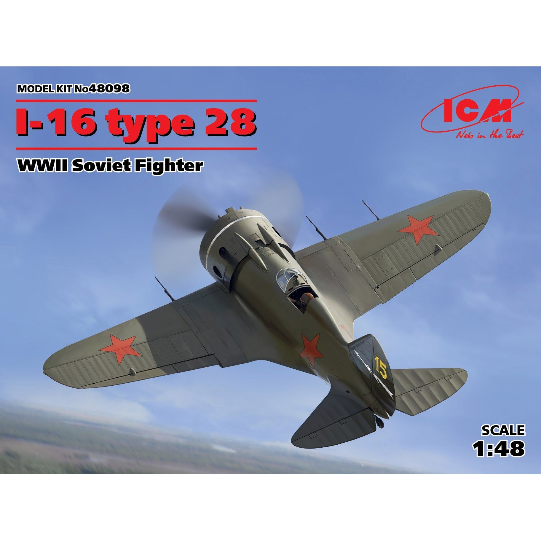 I-16 Type 28, WWII Soviet Fighter 1/48 by ICM
