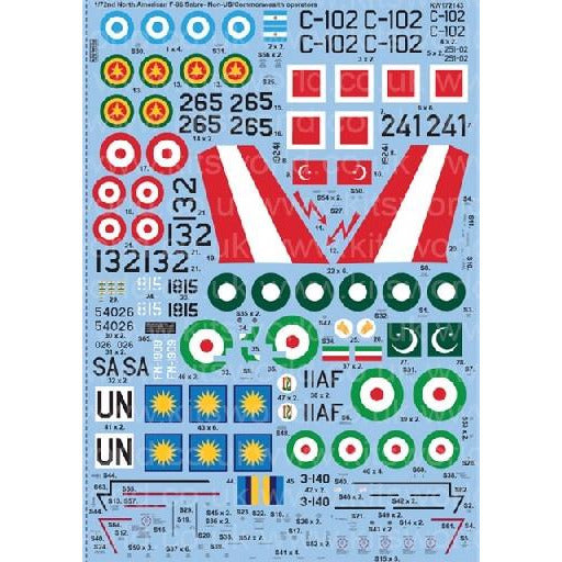 1/72 Sabre Non-US/Commonwealth Operation decals