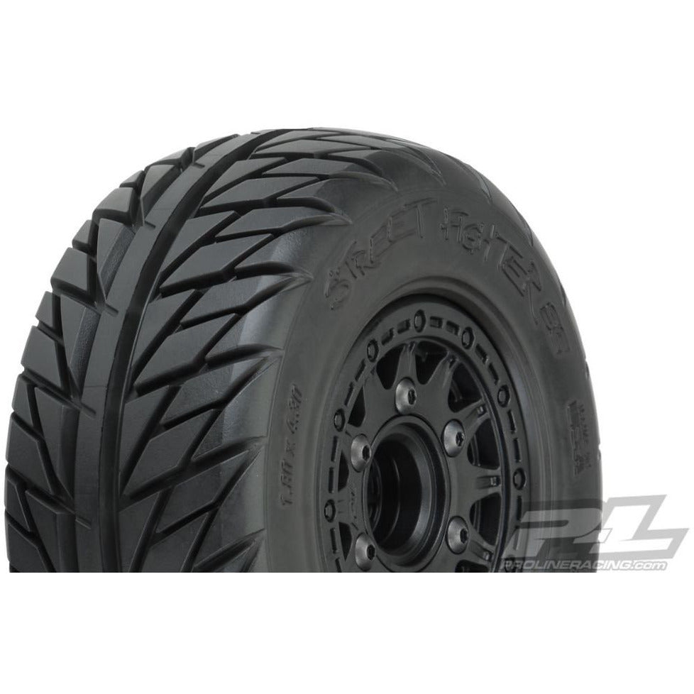 PRO1167-10 Pro-Line Street Fighter SC 2.2"/3.0" Street Tires Mounted on Raid Black 6x30 Removable Hex Wheels (2) for Slash 2wd & Slash 4x4 Front or Rear