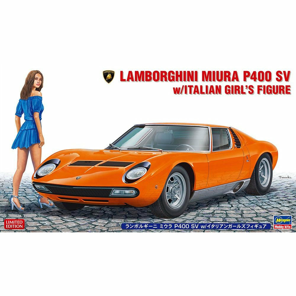 Lamborghini Miura P400 SV w/Italian Girl Figure 1/24 by Hasegawa