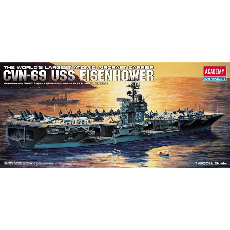 USS Battleship Eisenhower 1/800 Model Ship Kit #14212 by Academy