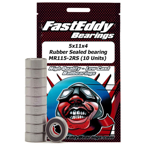 Fast Eddy Rubber Sealed Bearings (1): 5x11x4 TFE514 MR115-2RS