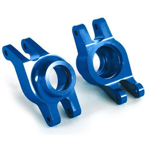 TRA8952X Carriers, stub axle (blue-anodized 6061-T6 aluminum) (rear) (2) Maxx