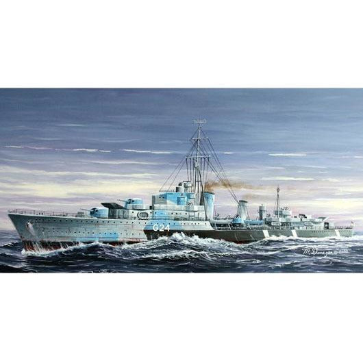 HMCS Huron (G24) 1944 Tribal-class Destroyer 1/700 Model Ship Kit #5759 by Trumpeter