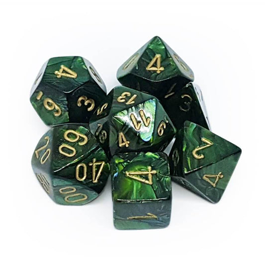 Chessex Scarab 7-Die Set Jade/Gold CHX27415