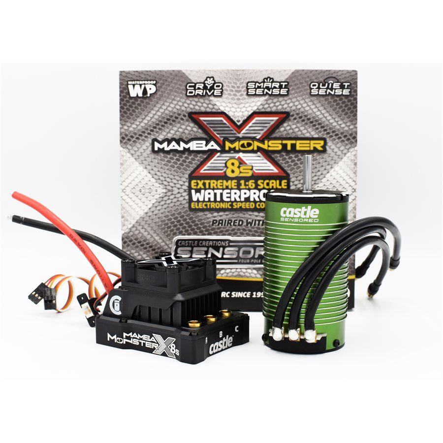 Castle Mamba Monster X 8S, 33.6V ESC W/1717-1650KV Sensored Motor