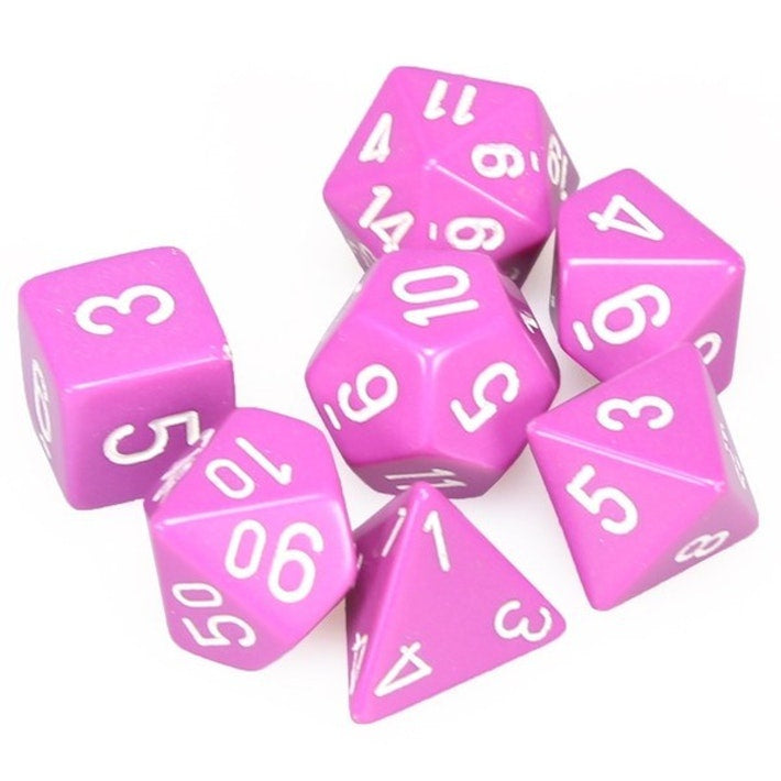 Chessex Opaque 7-Die Set Pink/White CHX25444