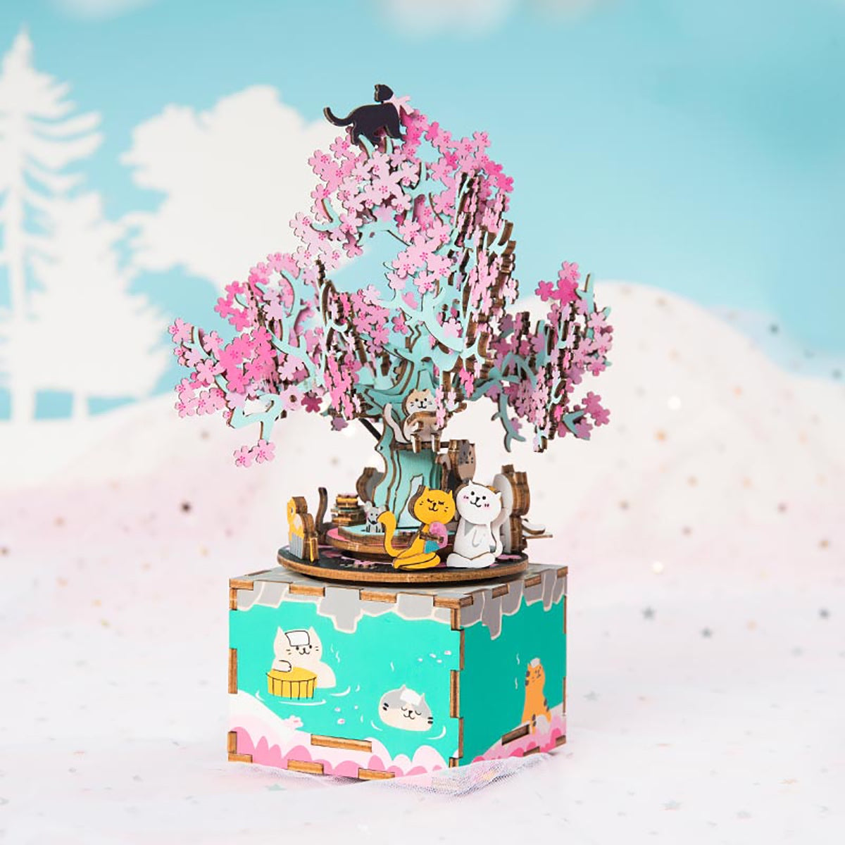 Cherry Blossom Tree Music Box by Robotime