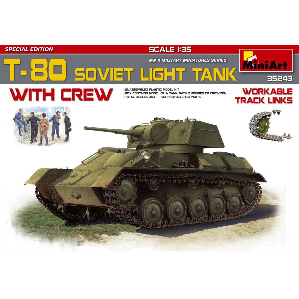 T-80 Soviet Light Tank w/Crew.Special Edition 1/35 by Miniart