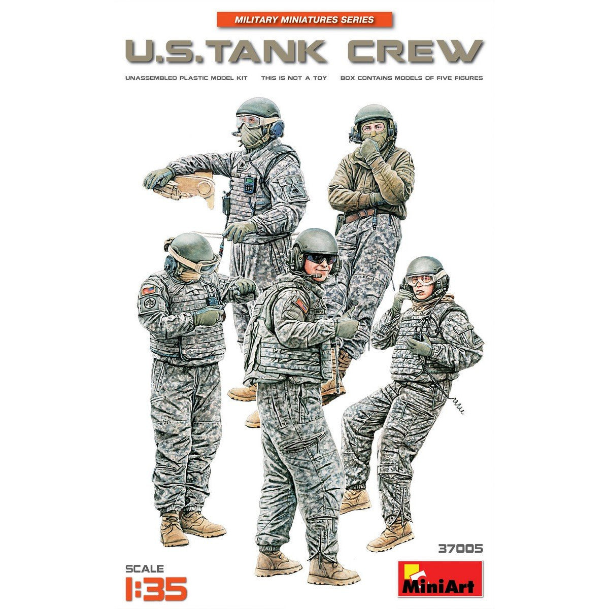 US Tank Crew Modern #37005 1/35 Figure Kit by MiniArt