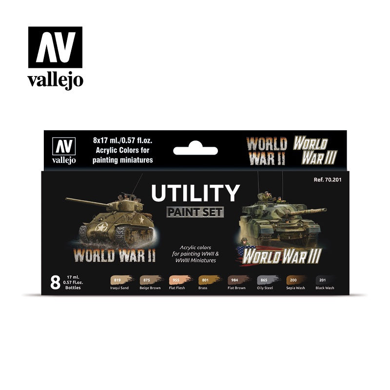 VAL70201 Utility Paint Set WWII and WWIII Paint Set