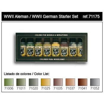 VAL71175 WWII German Colours Model Air Paint Set