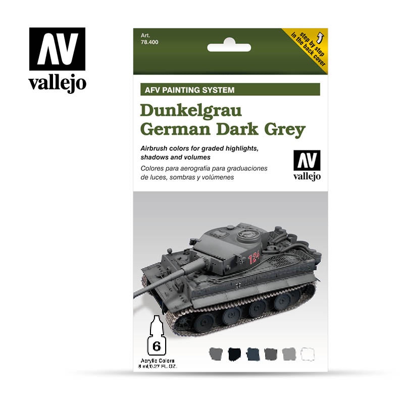 VAL78400 Dunkelgrau German Dark Grey AFV Paint Set