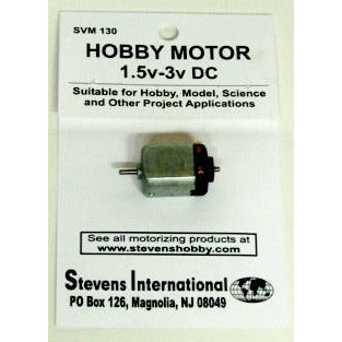 Stevens International 1.5 to 3 Volt  DC Small Electric Motor (Flat Sides) #SM-130