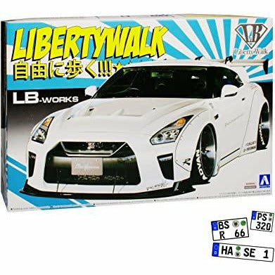 Nissan R35 GT-R Liberty Walk LB Works 1/24 Model Car Kit #05590 by Aoshima