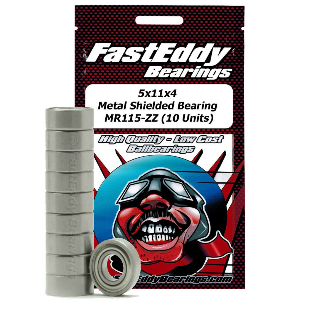 Fast Eddy 5x11x4 Metal Shielded Bearings MR115-ZZ (10) TFE231