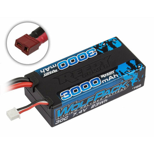 Reedy Wolfpack 3000mAh 2S 30C 7.4V LiPo Shorty Deans Hard Case