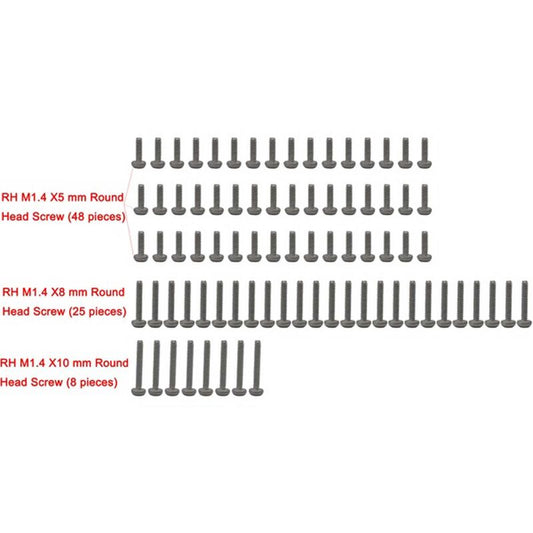 M1.4 Stainless Steel Full Screw Set 81 PC SCX24 by HR