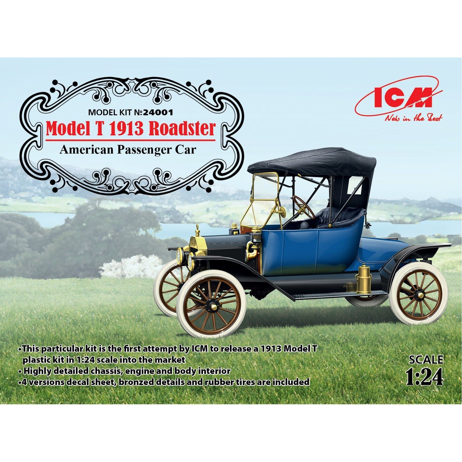 Model T 1913 Roadster, American Passenger Car 1/24 by ICM