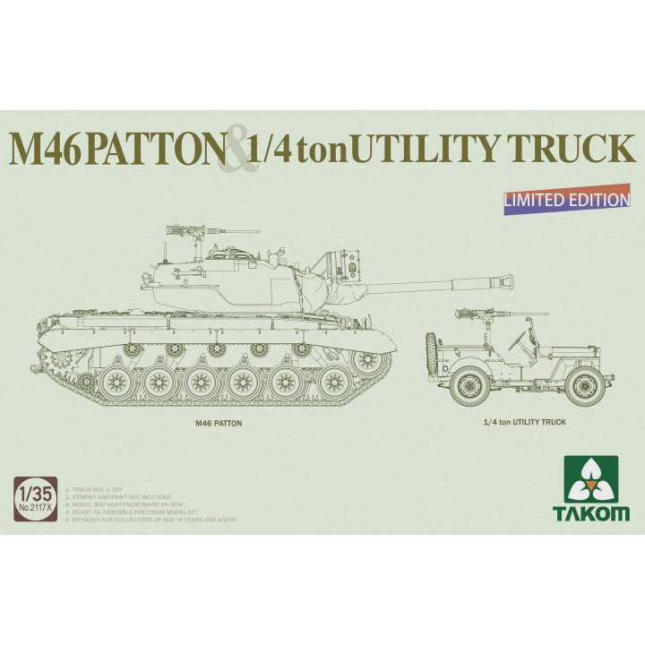 M46 Patton & 1/4 Ton Utility Truck 1/35 #2117X by Takom
