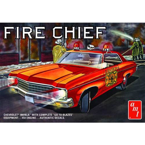 1970 Chevrolet Impala Fire Chief or Police Cruiser 1/25 Model Car Kit #1162 by AMT