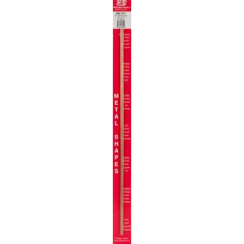 K&S Square Brass Tube - 1/8" OD KSE8151