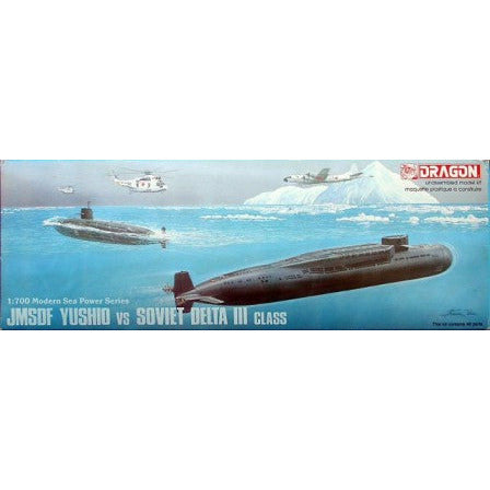 JMSDF Yushio vs Soviet Delta III Class Submarines 1/700 Model Ship Kit #7003 by Dragon Models
